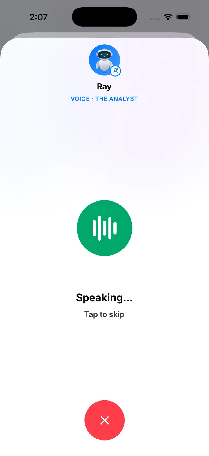 Voice mode: Ray speaking